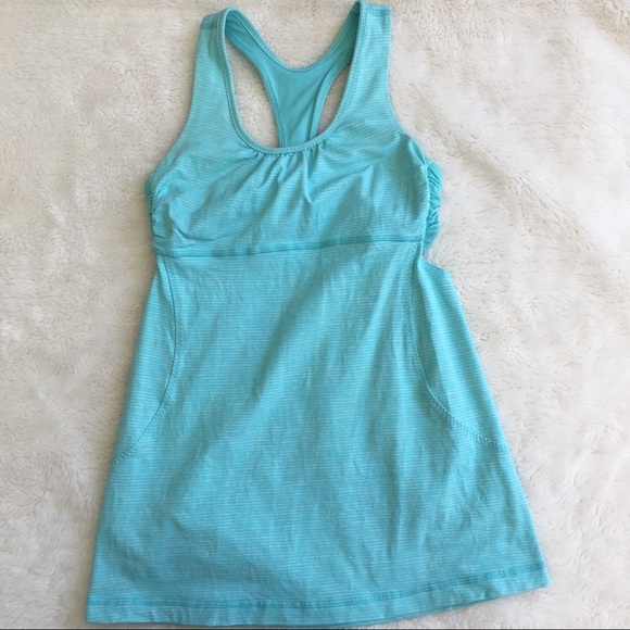 lululemon athletica Tops - Lululemon Sky Blue Tank Top Striped Size 4